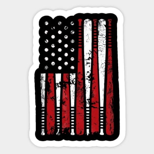 VIntage Baseball Bat American USA Flag Sticker